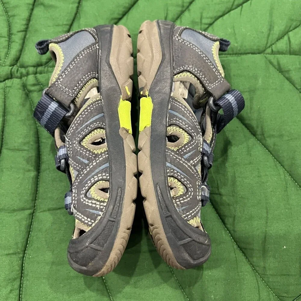 Merrell Hydro Hiker Youth 12 Leather Outdoor Water Sandals Blue Green